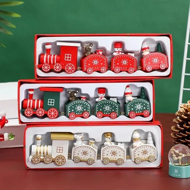 DECORATIVE BUCKETS : 1pc DIY Wooden Christmas Tree | Table top Christmas Tree Decorations | Christmas Gift| Christmas Decoration for Home/Offices (Christmas Decoration Train)