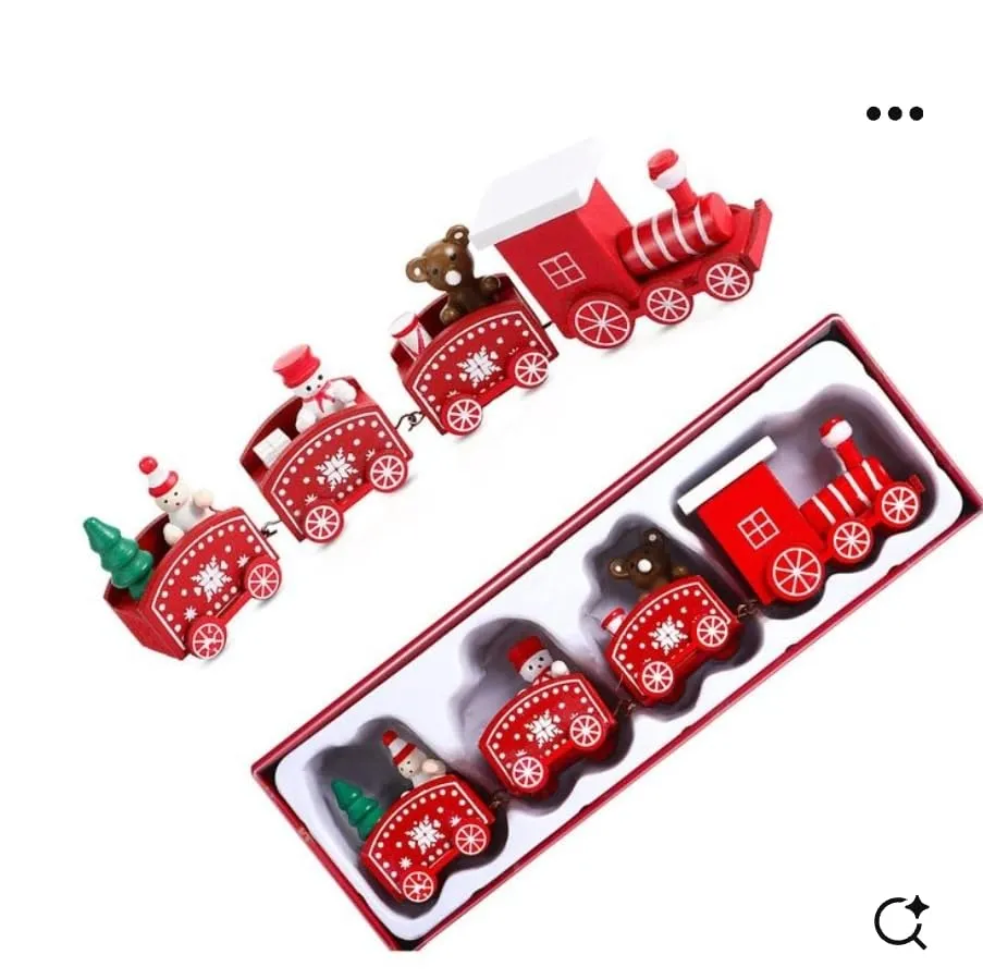 DECORATIVE BUCKETS : 1pc DIY Wooden Christmas Tree | Table top Christmas Tree Decorations | Christmas Gift| Christmas Decoration for Home/Offices (Christmas Decoration Train)
