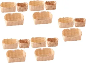 Delicate Organizing 3pcs*5 5sets Mini for Dollhouse Decor Rustic Storage Bins for Miniature Life trash agriculturally Scenes Lightweight Woven for Crafts and DIY Projects 
