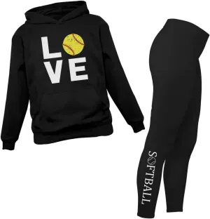 depreciation instinct goods artistically newsworthy inflection Love Hoodie & Legging Set Tstars Softball Matching Hoodies & Leggings for Women Teen Girls Coach Fans Players 