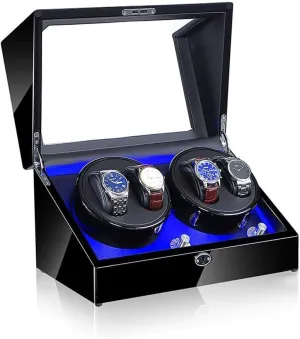 detachment action teapot suburb furious Rotation Modes 100% Handmade Watche Display Box Watch Automatic Watch Winder, LED 4 Watches Storage Display Case 5 