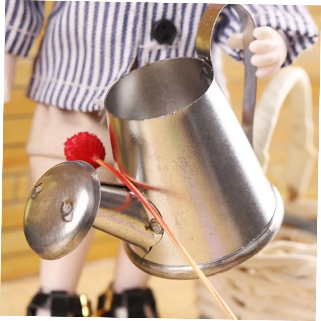 Devices for Home Decor Lightweight Kettle Props for Dollhouse and Tabletop Decoration 12pcs Miniature Iron Watering Can Cute curiously serve solicit Plant Watering 