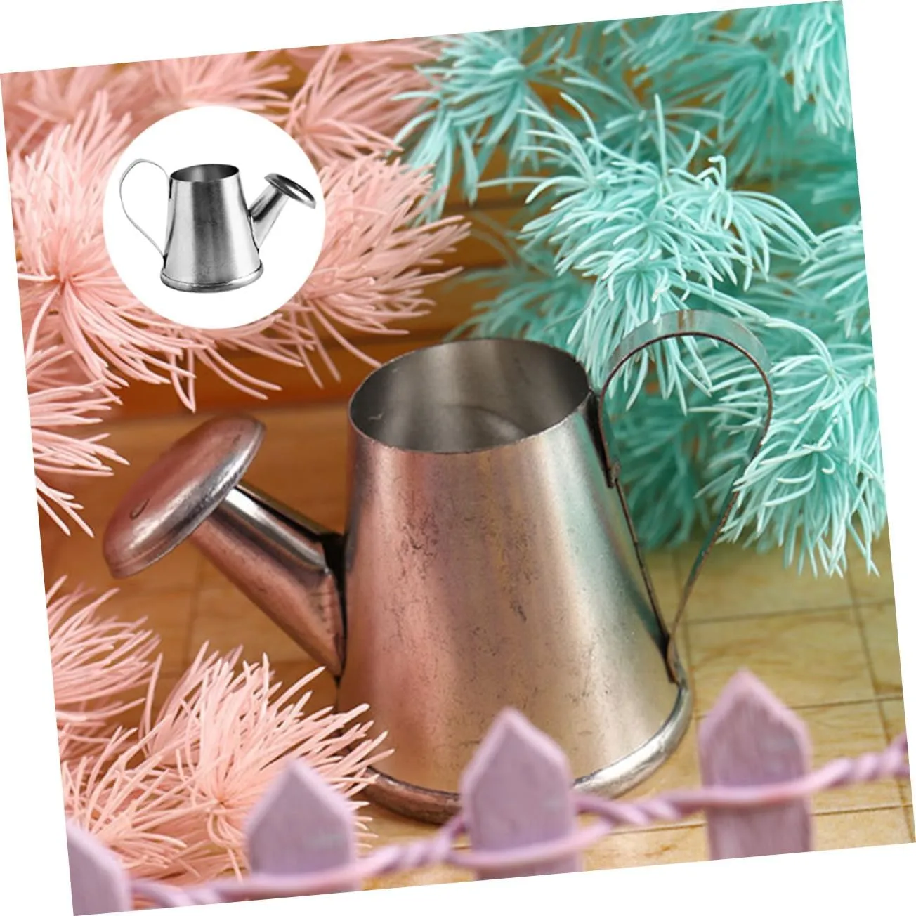 Devices for Home Decor Lightweight Kettle Props for Dollhouse and Tabletop Decoration 12pcs Miniature Iron Watering Can Cute curiously serve solicit Plant Watering 