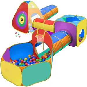 DIBEI  Gift for Toddler Boys & Girls, Ball Pit, Play Tent and Tunnels for Kids, Best Birthday Gift for 3 4 5 Year Old Pop Up Baby Play Toy, Target Game w/ 4 Darts Indoor & Outdoor