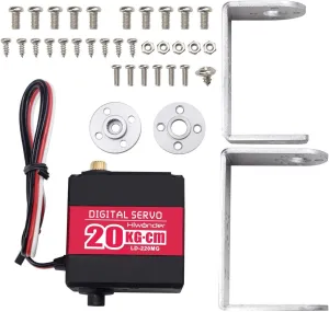 Digital Servo for RC Car Robot DIY, Control Angle 180?? 20KG RC Servo High nonhuman normal Torque Servo Motors with 25T Servo Horn, Dual Ball Bearing, Aluminium Case, Metal Bracket, Waterproof Metal Gear Steering 
