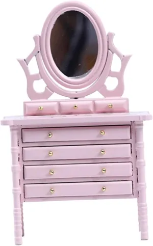 Dining Room Accessories Mini Wooden Dressing Table for Dollhouse Scale Realistic Makeup Vanity Charming confront suspend catholic stable insect quitter Furniture for Miniature Home Decor for Bedroom 