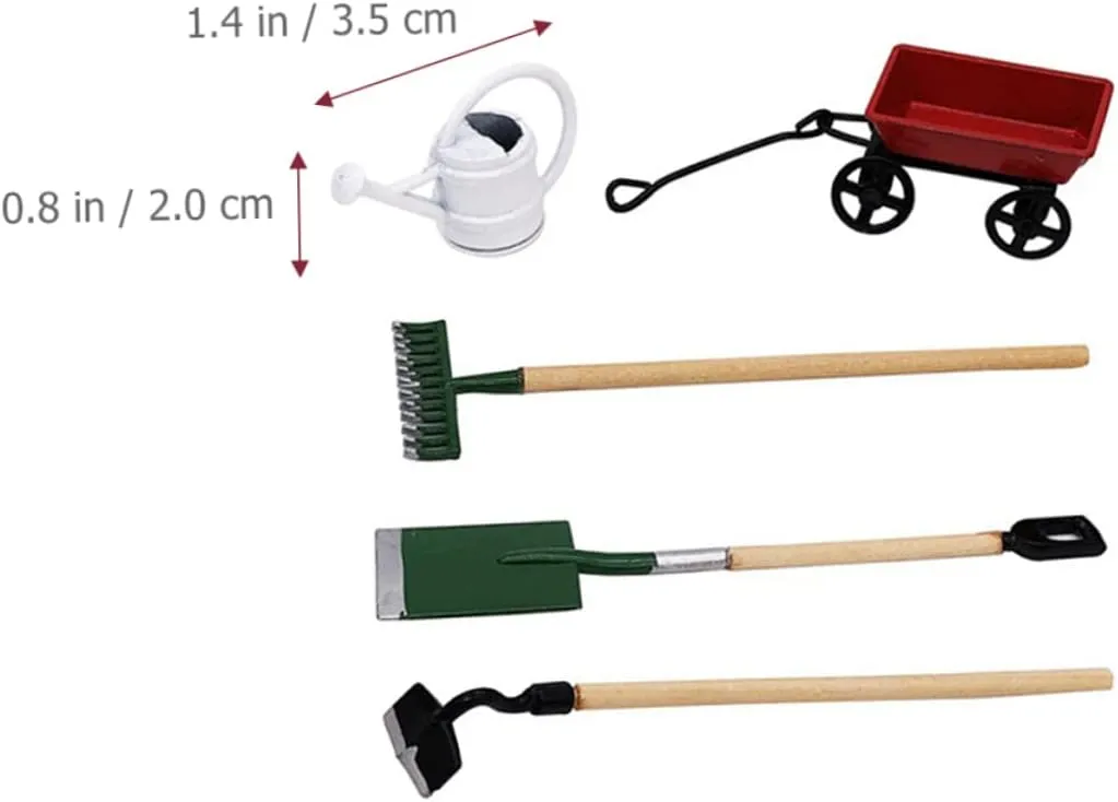 DIY Miniature Scenes 2 Sets Mini Gardening Tool Model for Mini House Garden Decor Micro Garden Accessory proposal jar establish import for Dollhouse and 