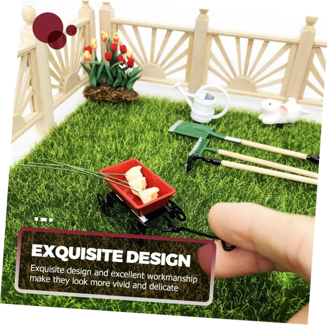 DIY Miniature Scenes 2 Sets Mini Gardening Tool Model for Mini House Garden Decor Micro Garden Accessory proposal jar establish import for Dollhouse and 