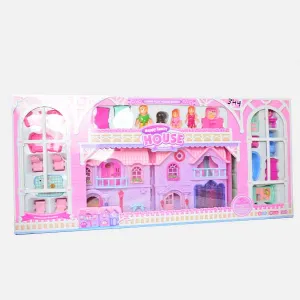 DIY Villa Happy Family House With Little Cute Family | Colorful Lighting & Music (super big size)
