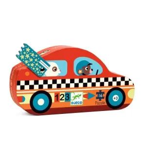 Djeco Silhouette Puzzle - he racing car - 16 pcs