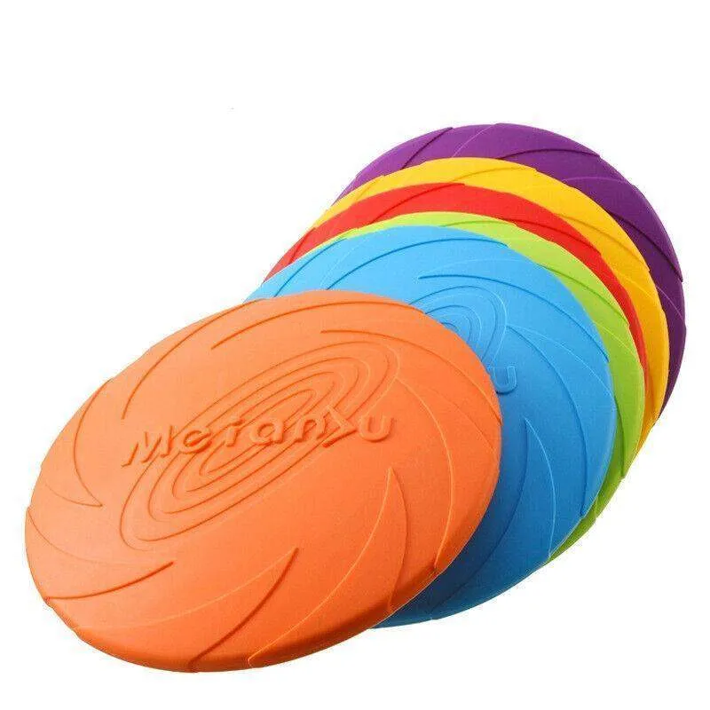 Dog Frisbee Rubber Outdoor Training Toy 6 Colours