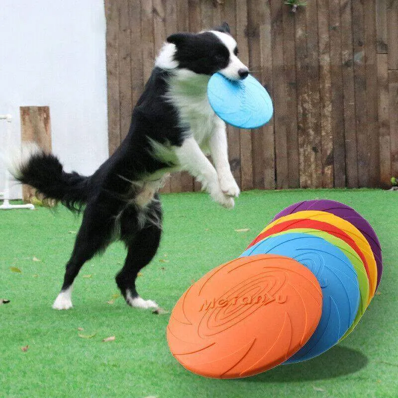 Dog Frisbee Rubber Outdoor Training Toy 6 Colours