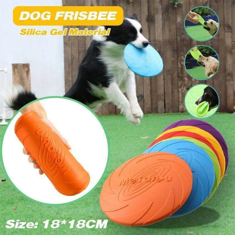 Dog Frisbee Rubber Outdoor Training Toy 6 Colours