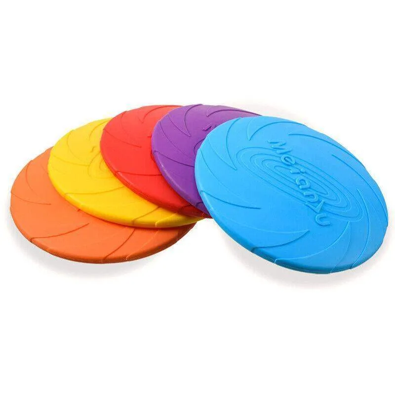 Dog Frisbee Rubber Outdoor Training Toy 6 Colours