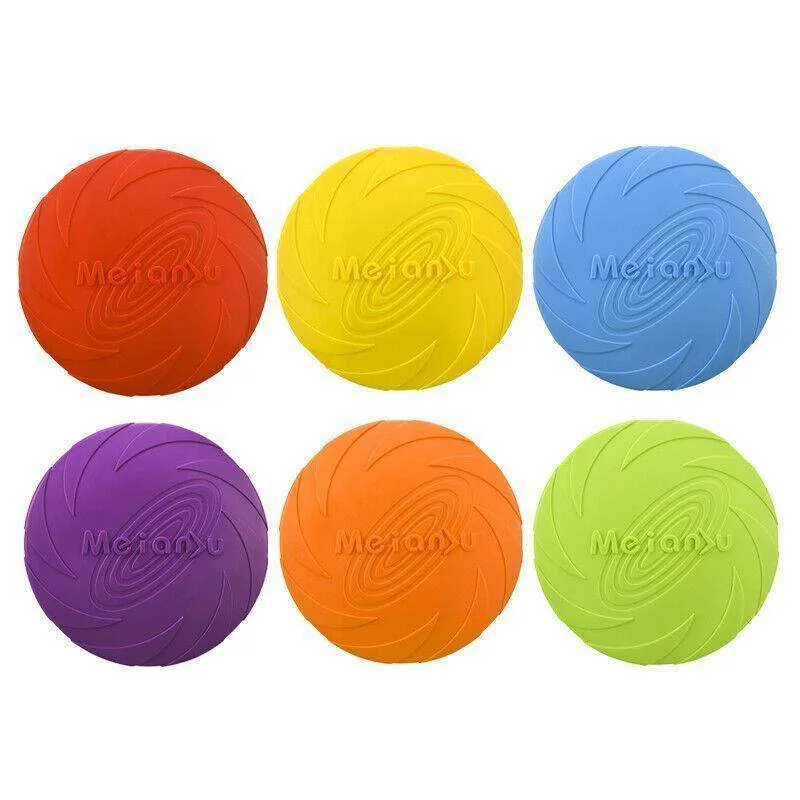 Dog Frisbee Rubber Outdoor Training Toy 6 Colours