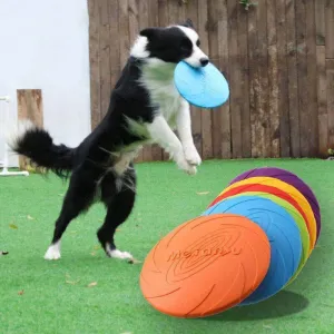 Dog Frisbee Rubber Outdoor Training Toy 6 Colours