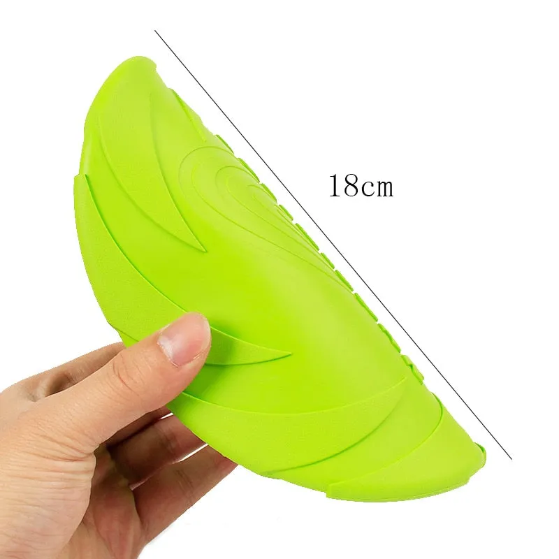 Dog Frisbee Trainning Puppy Toy rubber Fetch Flying Disc