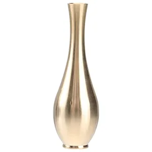 DOITOOL 5Pcs Pure Copper Mini Vintage Vase Ornaments Taper Vase Doll House Small Flower Vase for Home Wedding Table Centerpiece Decorations Golden