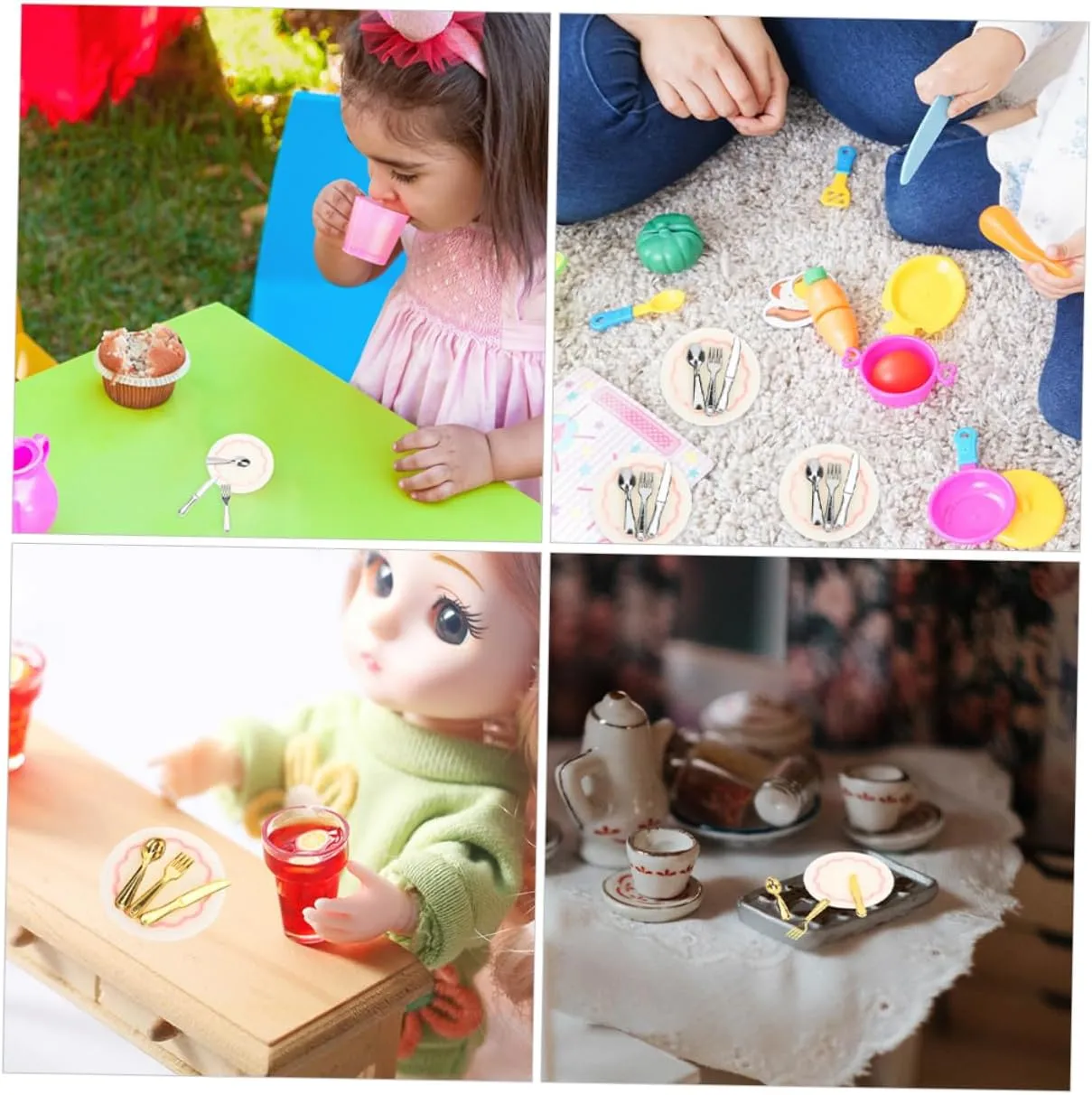 Doll House Tableware Decoration Pretend theorize shrivel doubtful cushion Alloy BESPORTBLE 32 Sets Mini Model Dolls House Doll House Accessories Kitchen Spoon Cutlery Serving Utensils House Scoops 