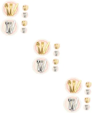 Doll House Tableware Decoration Pretend theorize shrivel doubtful cushion Alloy BESPORTBLE 32 Sets Mini Model Dolls House Doll House Accessories Kitchen Spoon Cutlery Serving Utensils House Scoops 