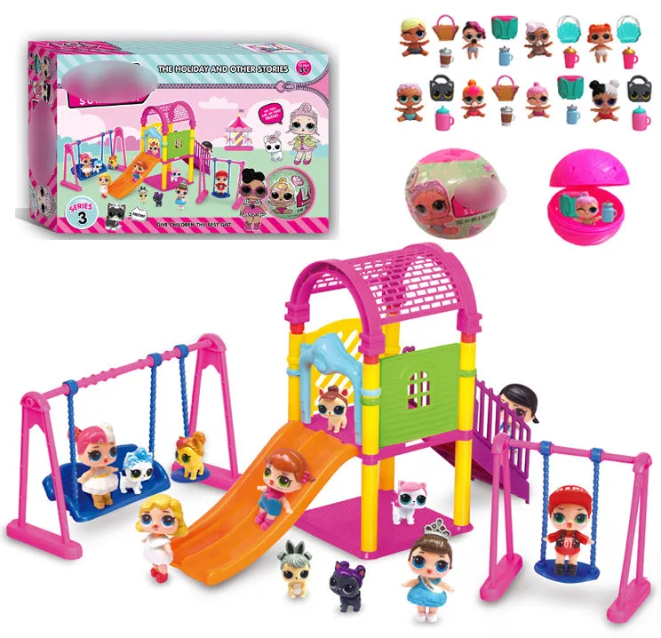 Doll Park House Game Exquisite Fun Big Slide Playset Gift Toy for LOL Surprise Doll Toys Type 1