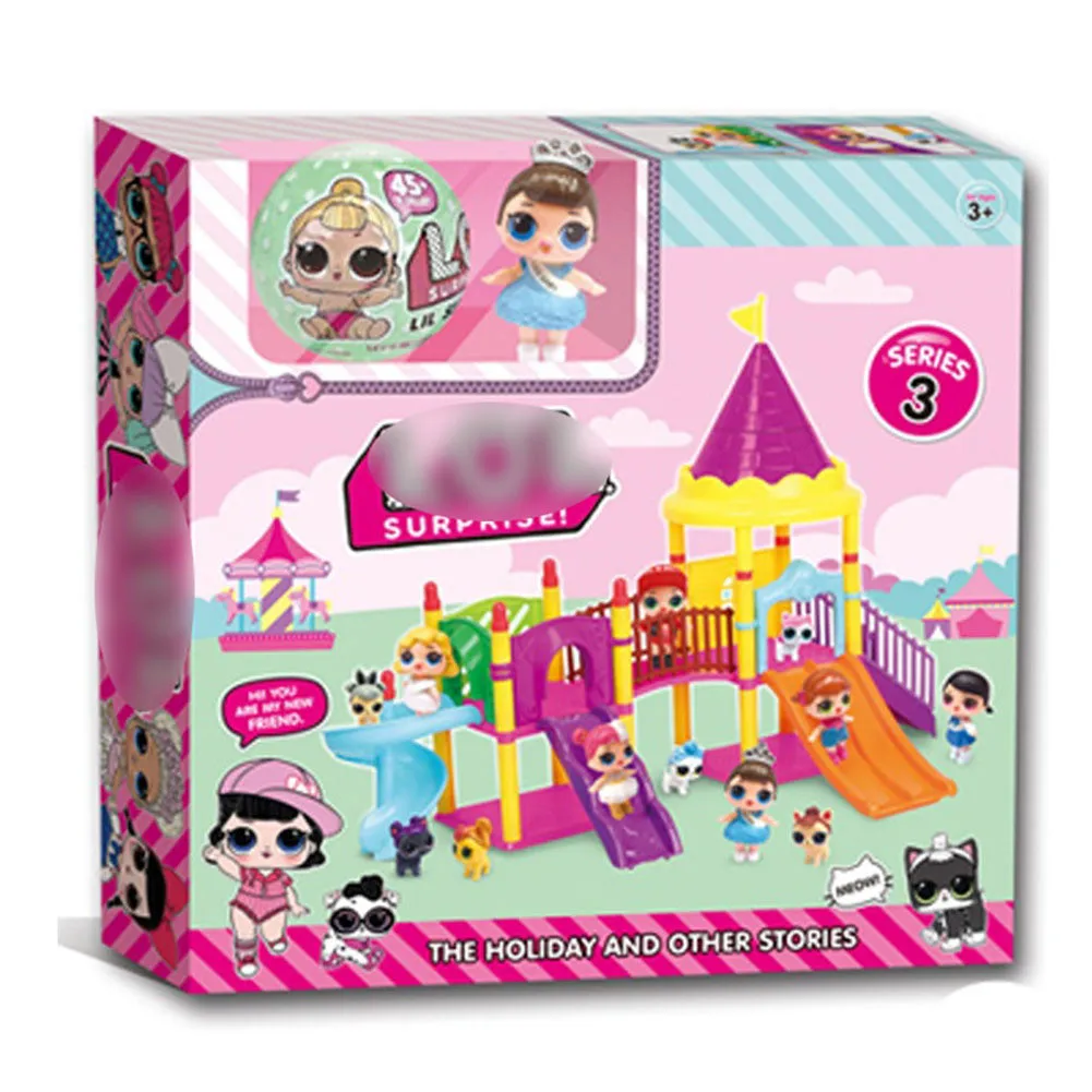 Doll Park House Game Exquisite Fun Big Slide Playset Gift Toy for LOL Surprise Doll Toys Type 1