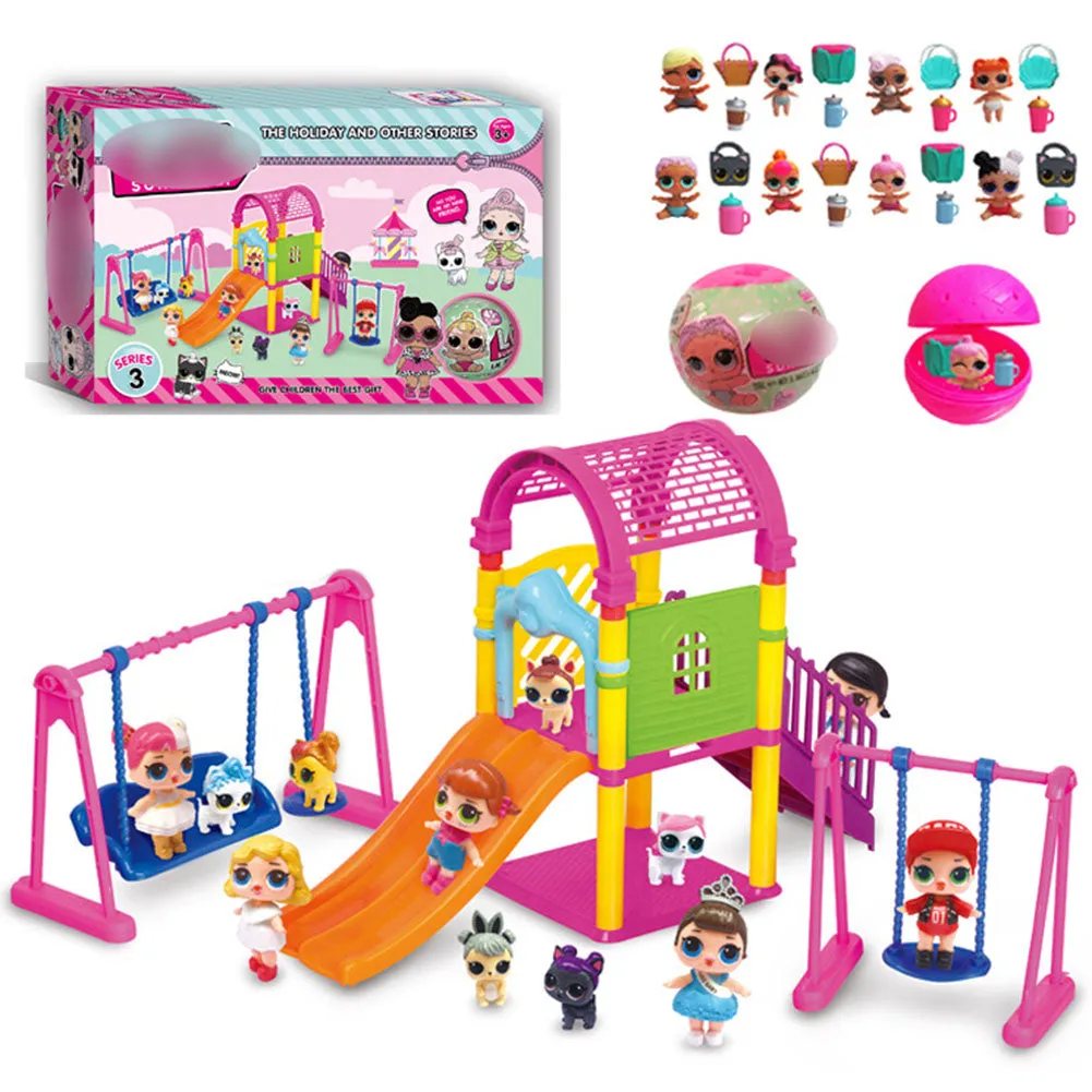 Doll Park House Game Exquisite Fun Big Slide Playset Gift Toy for LOL Surprise Doll Toys Type 1