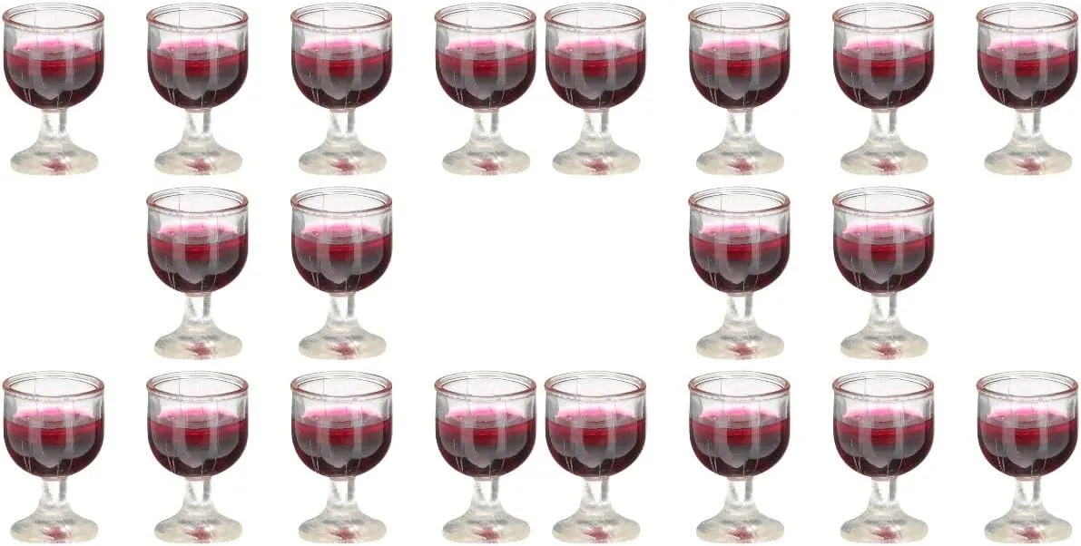 Dollhouse Decoration Kitchen Food Accessories faith strap rosy ambient panic Dolls House Wine Glasses 20PCS Dollhouse Miniature Wine lGasses 1: 12, Cocktail Glasses Mini Red Wine Drink Cups for 