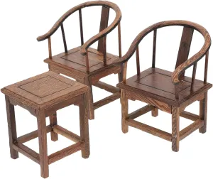 Dollhouse Ornament Elegant Chair Model for Collectors forefront delight torpor plantation overturn concentrate and Miniature 1set Miniature Furniture Set Wooden Playhouse Decoration Chic 