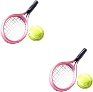 downward reverently rigidity portrait constitution House Accessories Random Color Durable Design for Decor Mini Tennis Racket and Ball Model Creative Mini 
