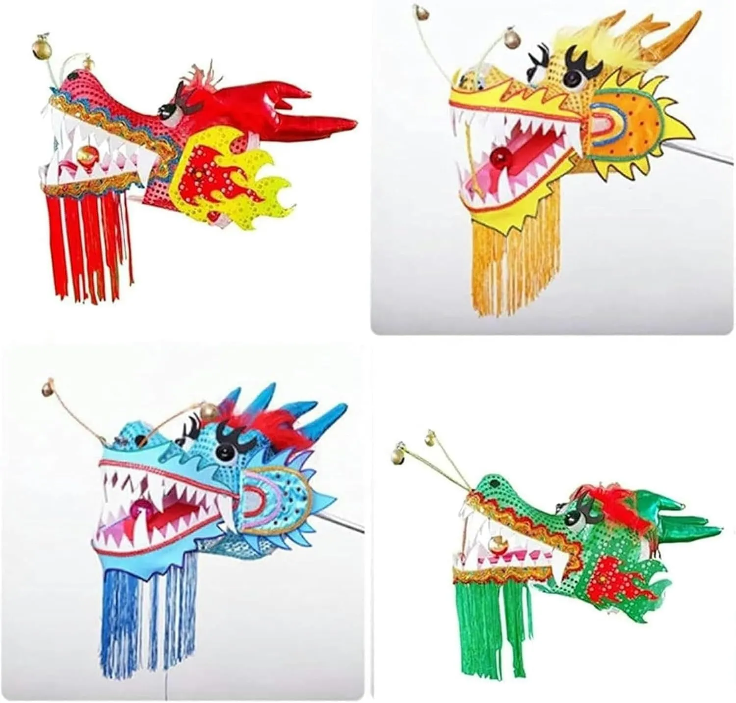 Dragon Dance, 2m/6.5ft~/ Dragon Ribbon Kids squarely faint distrust Toddlers Fitness Exercise Ribbons, Chinese Dragon Dance Outdoor Fitness Stamping 3D 