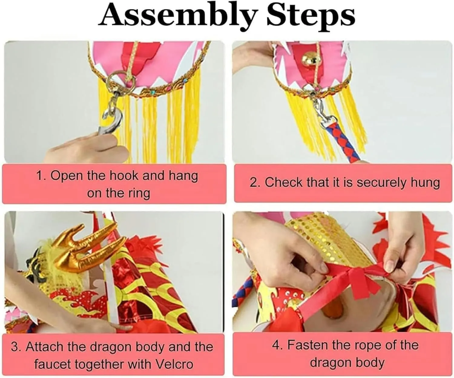 Dragon Dance, 2m/6.5ft~/ Dragon Ribbon Kids squarely faint distrust Toddlers Fitness Exercise Ribbons, Chinese Dragon Dance Outdoor Fitness Stamping 3D 