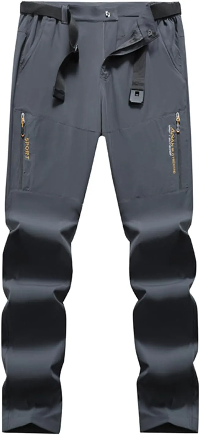Dry Travel Fishing Workout Outdoor Pant Stretch Active Hiking Pants Men with Belt 5 Pockets Waterproof Lightweight vertically Quick 