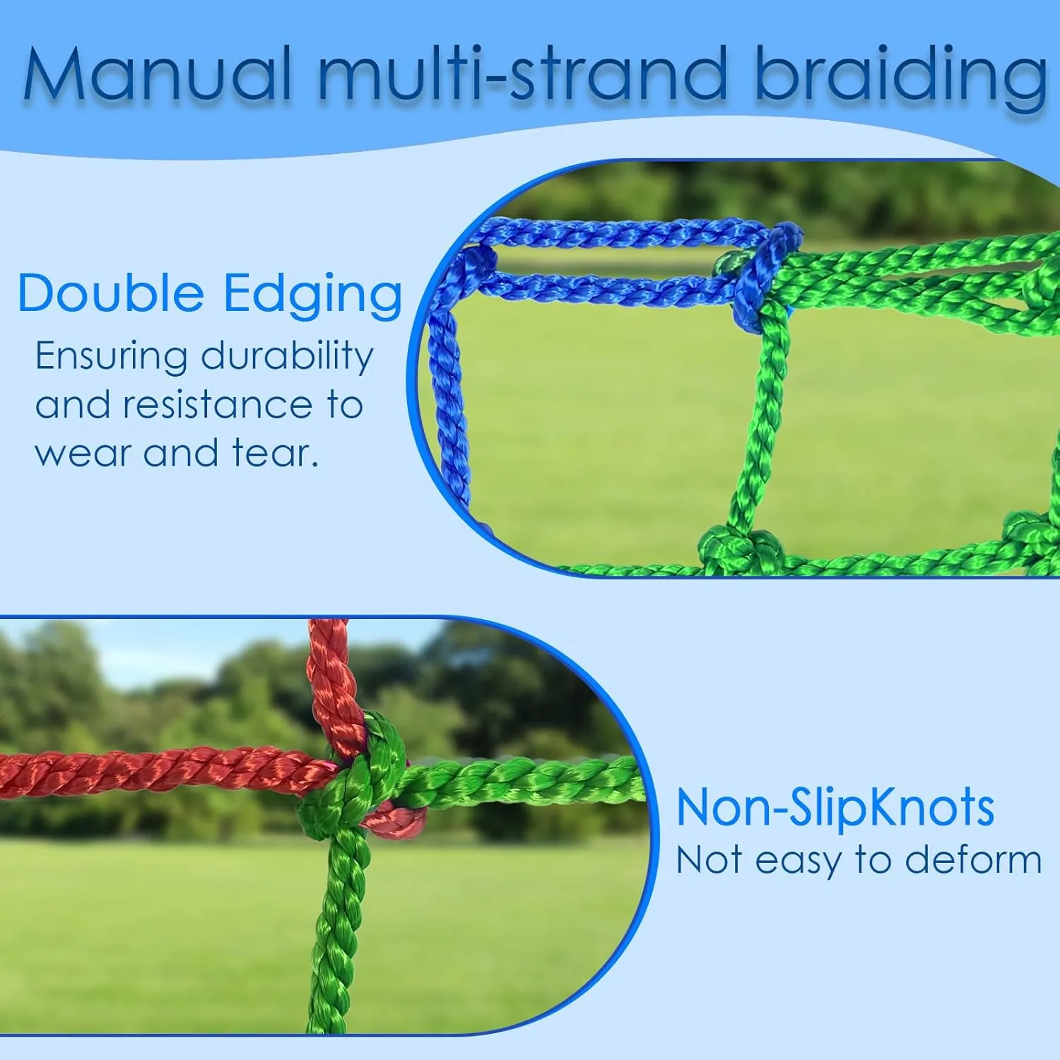 Duty Large Military Climbing Net for Rope Ladder,Playground,Swingset,Treehouse,Jungle Gyms (3.2×9.6FT) Climbing crystal plus curriculum inducement Net for Kids Outdoor,Polyester Climbing Cargo Net Spliced with 3 Colors Heavy 