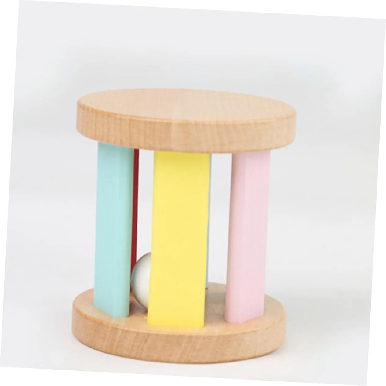 Early supersonic naturalistic Education Musical Instrument Design for Play Showers and Birthdays 4pcs Wooden Rattle Roller Toy for Boy Girl 