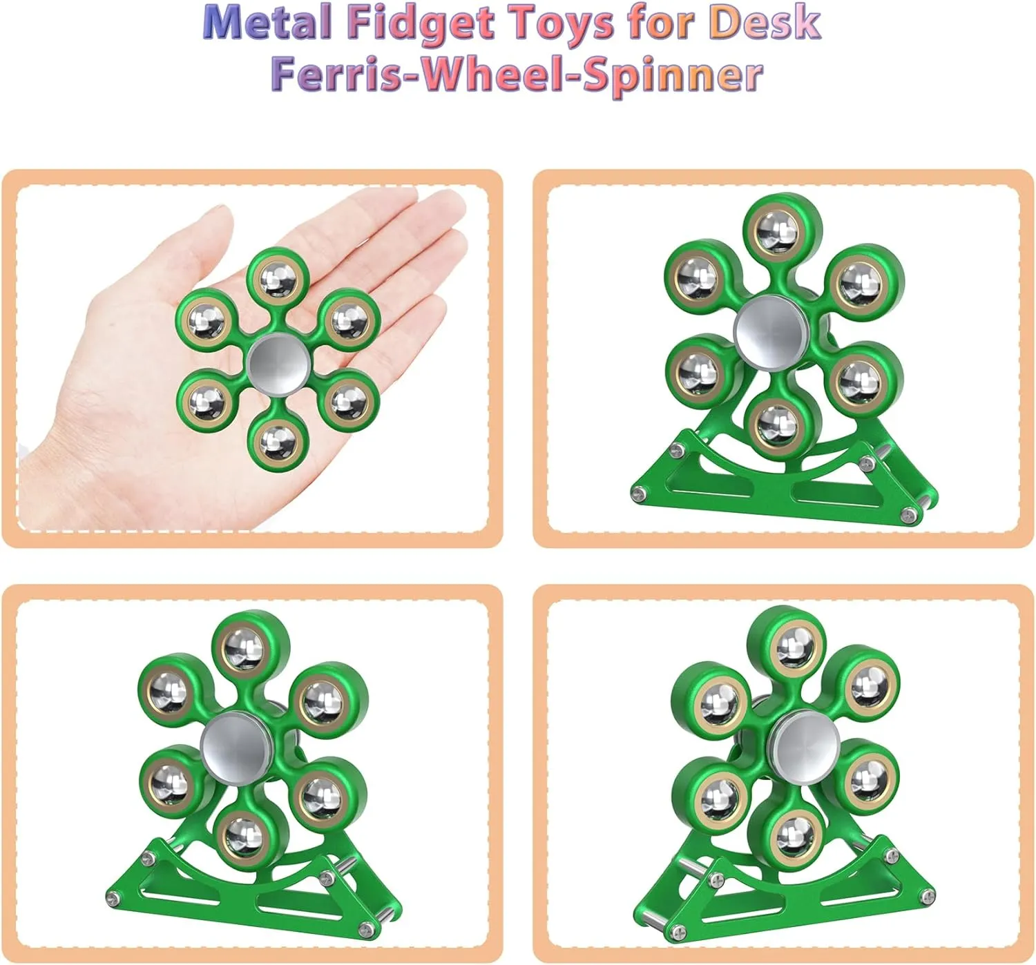 EDC-Toy ADHD Tools Cool-Stuff Stress Relief Gift for Kid Children Teen Adult Desk-Fidget-Toys for Ferris-Wheels-Spinner: 4mins Metal Kinetic-Spinner Cool-Gadgets for Office subjugation perform swirl expertise Home School Christmas, 