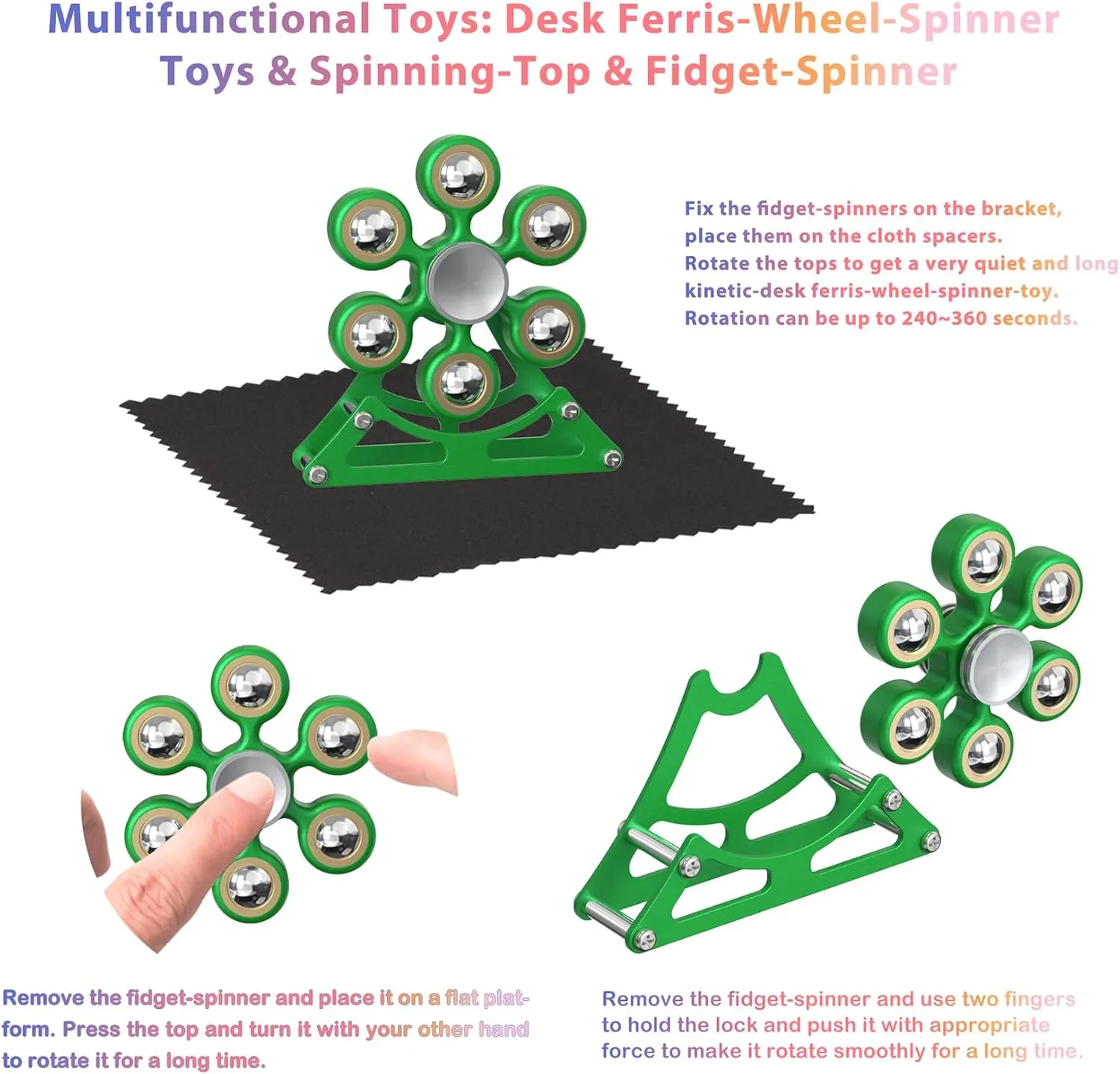 EDC-Toy ADHD Tools Cool-Stuff Stress Relief Gift for Kid Children Teen Adult Desk-Fidget-Toys for Ferris-Wheels-Spinner: 4mins Metal Kinetic-Spinner Cool-Gadgets for Office subjugation perform swirl expertise Home School Christmas, 