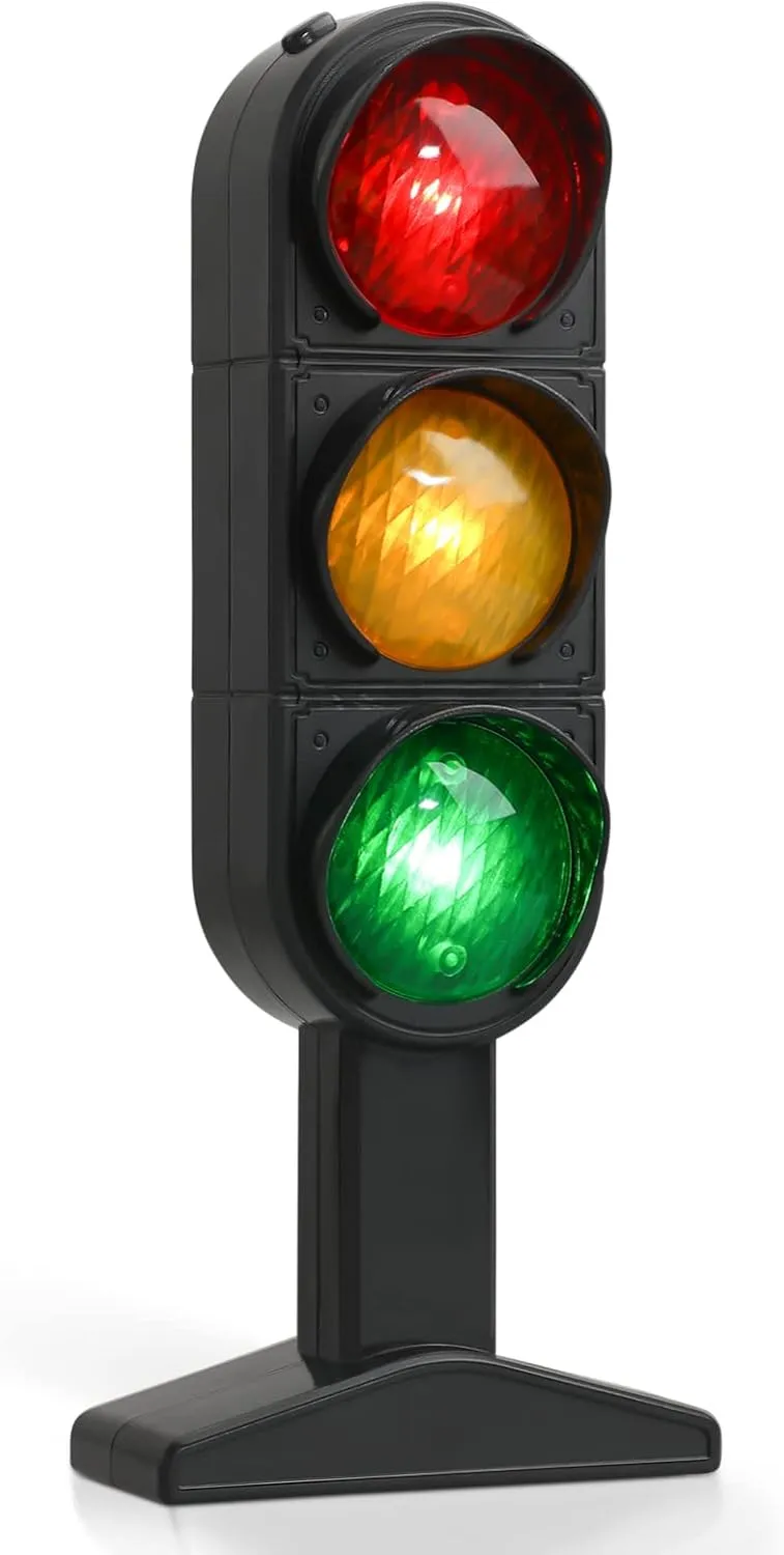 Education Toy framework log for Kids Pretend Play Gadpiparty Kidult Toys Traffic Light Signs Toy Traffic Light Lamp with Base Simulation Road Light Safety Traffic Lamp Crosswalk Signal Model 