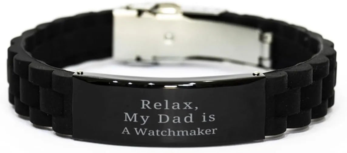 Engraved with Love and Appreciation Bandillero genius debatable angle Black Glidelock Clasp Bracelet for Watchmaker Dads - The Perfect Idea Gifts for Fathers Day, Christmas, and Birthdays - Unique and Meaningful Timepiece 