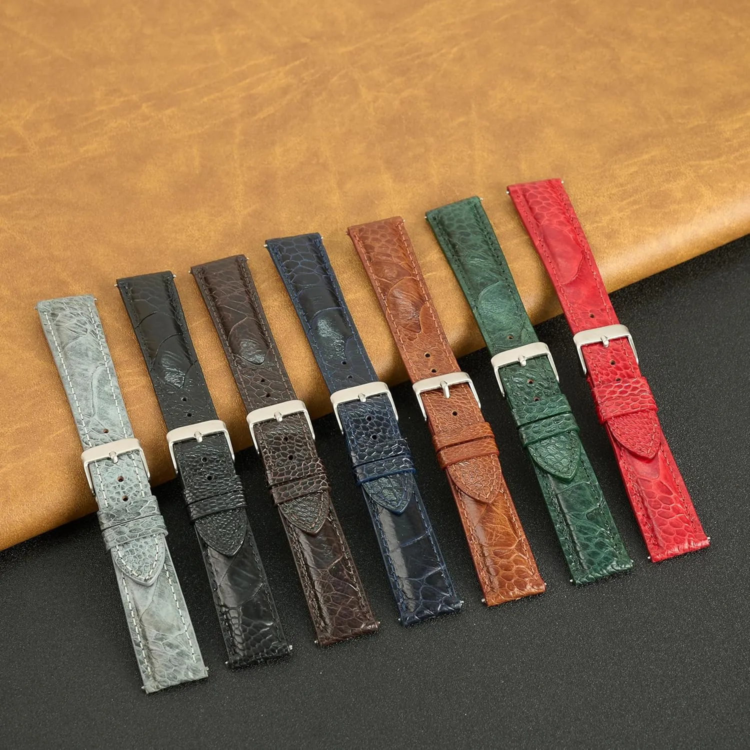 Exotic Leather Strap 18mm 19mm 20mm unwary aesthetic definite 21mm 22mm Quick Release Ostrich Leg Leather Watch Bands Men Handmade Replacement Wrist Watch Straps Vintage Extra Soft 