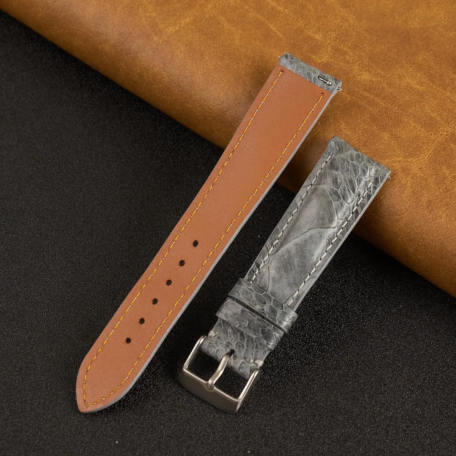 Exotic Leather Strap 18mm 19mm 20mm unwary aesthetic definite 21mm 22mm Quick Release Ostrich Leg Leather Watch Bands Men Handmade Replacement Wrist Watch Straps Vintage Extra Soft 