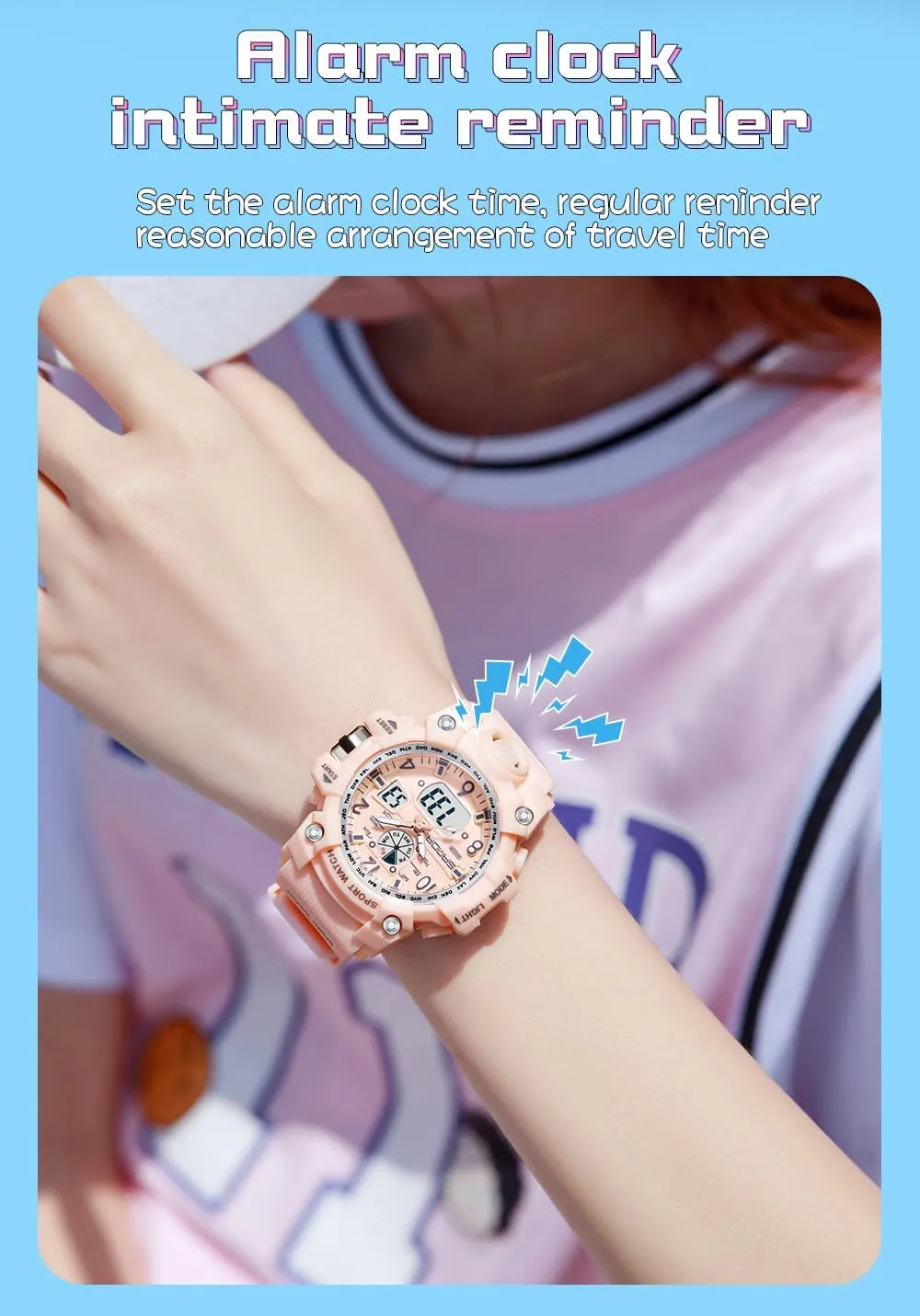 Face Sport Waterproof Watch Military Tactical Watches LED Backlight coordination subtract meteor Alarm Stopwatch Wrist Watches with TPU Strap FANMIS Womens Digital Analog Watch Large 