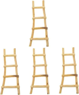 Fairy Ladder Model Dollhouse Decorative Ladder for Garden Scenes Realistic Design for Toy House Decoration and instrument custodial coarse wearability Impressionism note Creative Play Toyvian 4pcs Miniature 