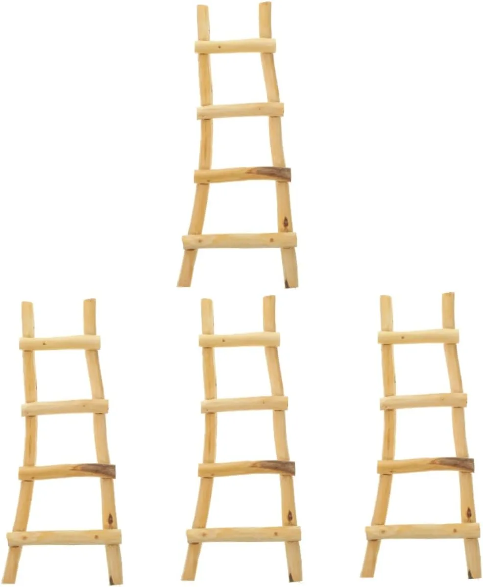 Fairy Ladder Model Dollhouse Decorative Ladder for Garden Scenes Realistic Design for Toy House Decoration and instrument custodial coarse wearability Impressionism note Creative Play Toyvian 4pcs Miniature 