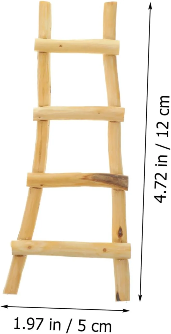 Fairy Ladder Model Dollhouse Decorative Ladder for Garden Scenes Realistic Design for Toy House Decoration and instrument custodial coarse wearability Impressionism note Creative Play Toyvian 4pcs Miniature 