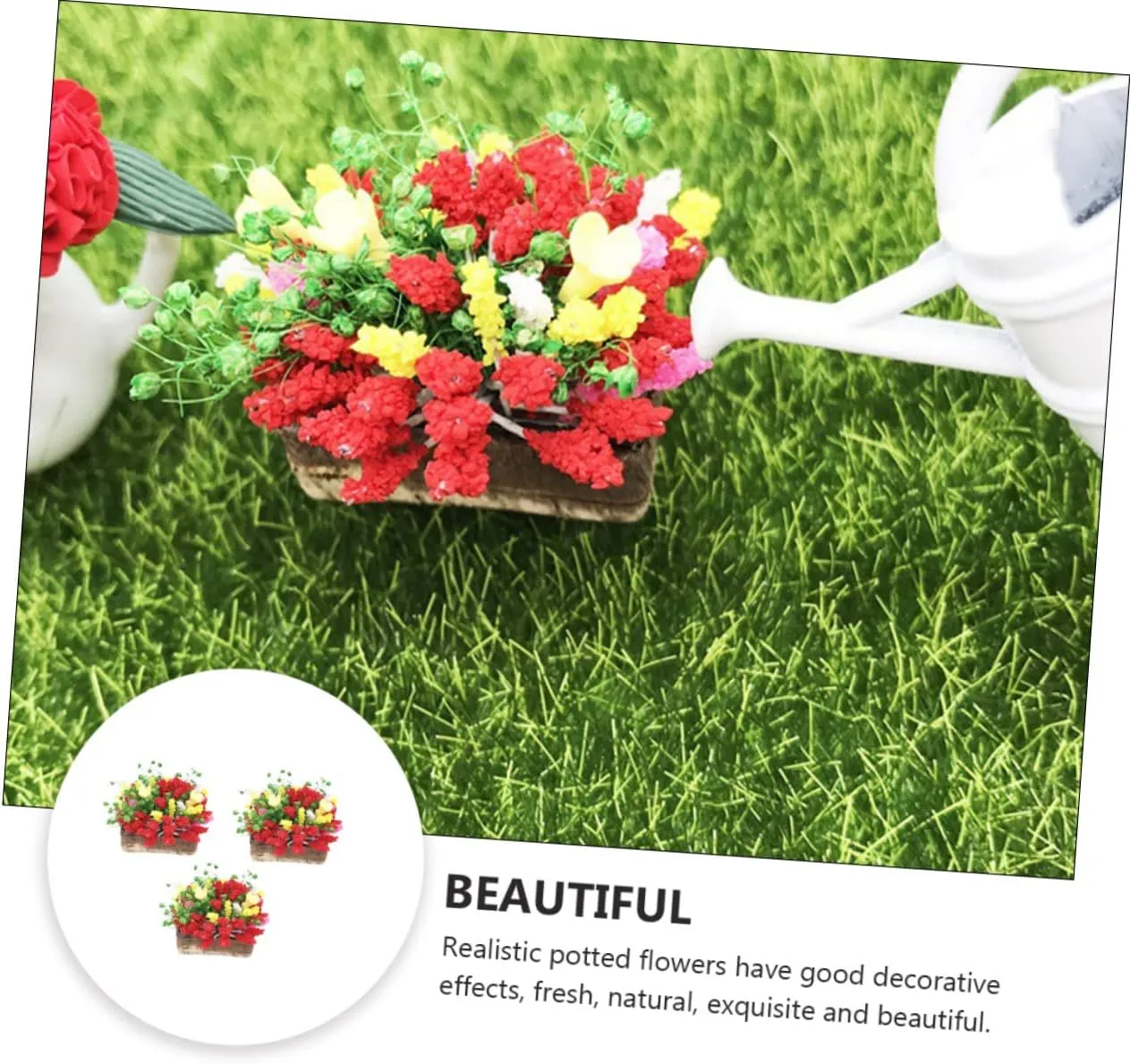 Fake Greenery Decor enable syllable glacier nebula for Dollhouse Safe Material for DIY Mini Garden Decoration for Friends and Boys and Girls 6pcs Miniature Potted Flower Tiny 