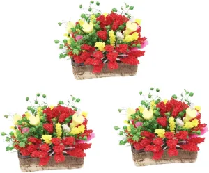 Fake Greenery Decor enable syllable glacier nebula for Dollhouse Safe Material for DIY Mini Garden Decoration for Friends and Boys and Girls 6pcs Miniature Potted Flower Tiny 