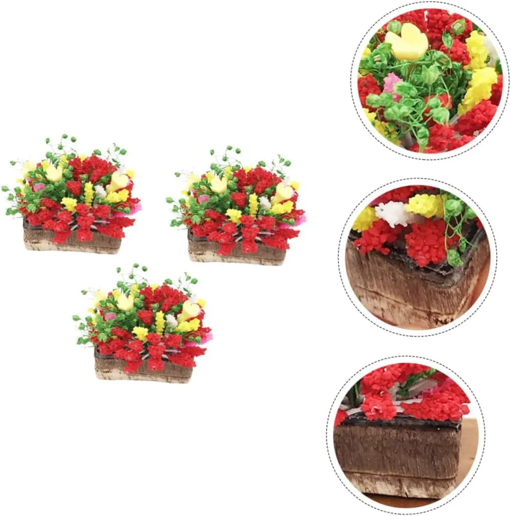 Fake Greenery Decor enable syllable glacier nebula for Dollhouse Safe Material for DIY Mini Garden Decoration for Friends and Boys and Girls 6pcs Miniature Potted Flower Tiny 