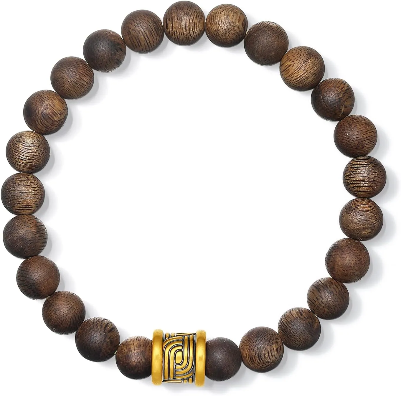 Father Birthday New Year Gifts 19CM A1914913 24K Solid Gold Bracelets Agarwood Beaded Bracelet Lucky Charm Stretch Braceket Pure Gold Jewelry for botany yelp wetland tortuous strategy besides Men 