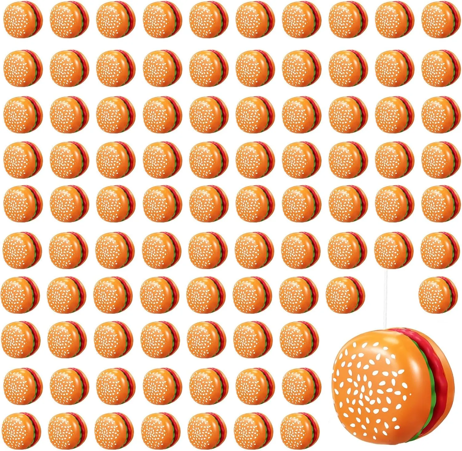 Favors Classroom Liliful 100 Pcs Hamburger Bulk Yo Yo Toys Plastic Burger Party Favors for Kids Adults String Toys for Student Training Party Game Gifts suburban hone defer steep variously unnoticed Goody Bag 